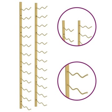 UCHWYT ŚCIENNY NA 24 BUTELKI WINA ZŁOTY ŻELAZNY