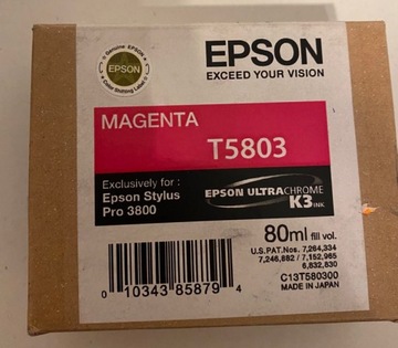 EPSON TUSZ WKŁAD T5803 czerwony (magenta) C13T580300 WAGA 146 GRAM 10-2011
