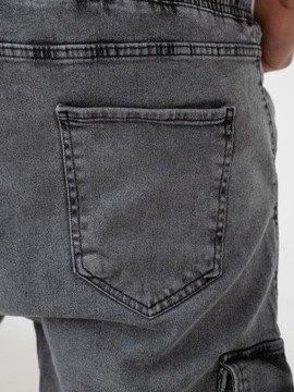 SPODNIE JEANSOWE JOGGER CARGO MĘSKIE Szare i8 Denim Classic 32