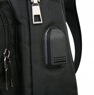 Saszetka torba plecak na ramię męska USB