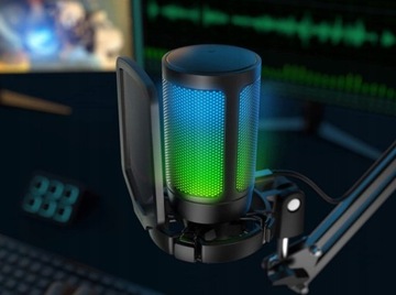 ЕМКОСТНЫЙ RGB-МИКРОФОН С USB-СВЕТОДИОДОМ ДЛЯ КОМПЬЮТЕРА