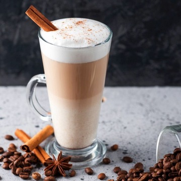 Wysokie SZKLANKI DO LATTE 6x250ml + łyżeczki długie ZESTAW Caffee Latte