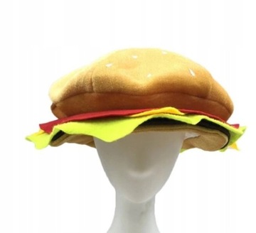 ŚMIESZNA IMPREZOWA CZAPKA HAMBURGER CHEESEBURGER