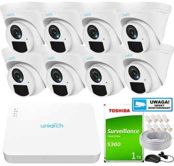 Zestaw Kamer CCTV IP Full HD + Rejestrator PoE 1TB