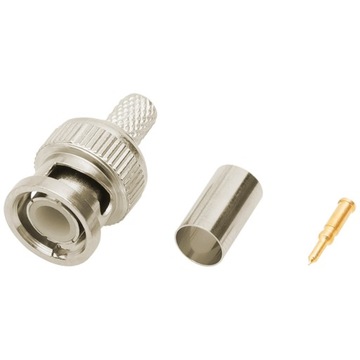 WTYK ZŁĄCZE PRZEJŚCIE BNC 75ohm ZACISKANY NA PRZEWÓD RG6U MATALOWY