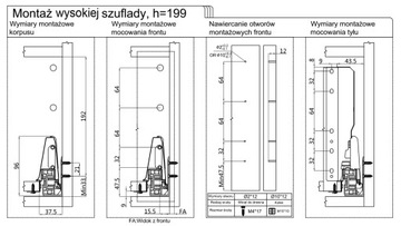 Szuflada Avant BOX 270 (B) Wysoka+Reling Kwadrat