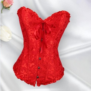 Damski kwiecisty gorset Lingeire Gothic red XXXXL