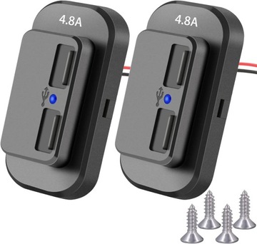 12v USB Outlet 2 Pieces 12 Volt USB Charger Multi Port with Dual Port