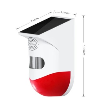 СОЛНЕЧНАЯ СИРЕНА СИГНАЛИЗАЦИЯ 120DB TUYA WiFi PIR ДАТЧИК