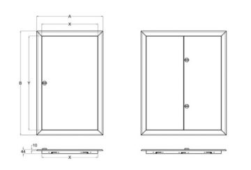 ДВЕРЬ МЕТАЛЛИЧЕСКАЯ СМОТРОВАЯ БЕЛАЯ 30X40 РУЧКА