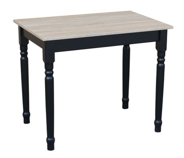 STÓŁ DO KUCHNI 80x60 STOLIK TOCZONY CZARNY SONOMA