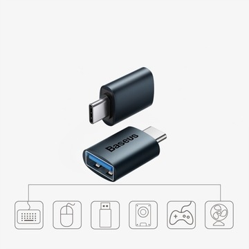 АДАПТЕР BASEUS АДАПТЕР OTG ПЕРЕДАЧА ДАННЫХ ЗАРЯДКА USB-A на USB-C