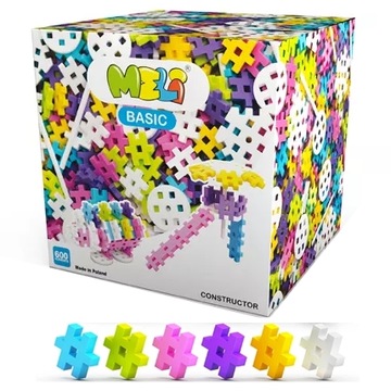 KLOCKI WAFLE Meli Basic Constructor PINK 600 el.