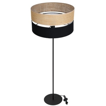 LAMPA STOJĄCA PODŁOGOWA JUTA CZARNA ABAŻUR 40CM