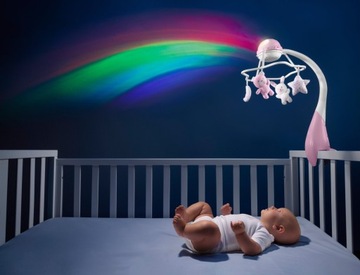 CHICCO Rainbow 3in1 Pink First Dreams кроватка-карусель с пультом дистанционного управления
