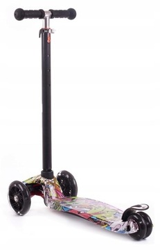 ТРЕХКОЛЕСНЫЙ ДЕТСКИЙ САМОКАТ TOBBI-TOYS БАЛАНС КОЛЕСА LED ГРАФФИТИ