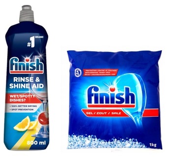 FINISH ZESTAW DO ZMYWARKI NABŁYSZCZACZ CYTRYNOWY 800ml + SÓL 1kg