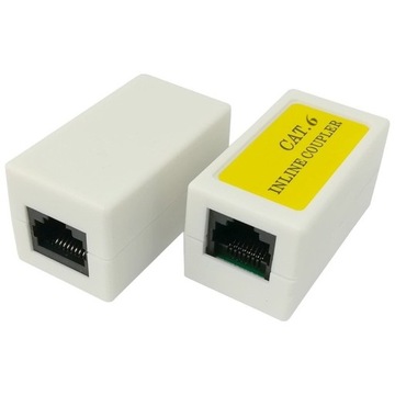 Gniazdo podwójne łącznik adapter 8p8c RJ45 CAT.6