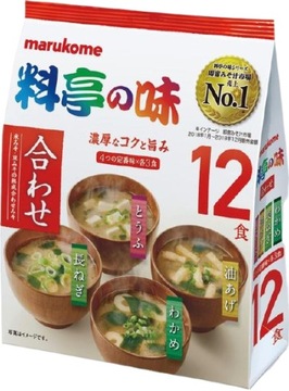 JAPOŃSKA Instant Miso zupa 4 smaki 12 porcji 216g