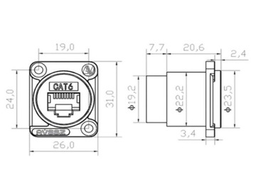РАЗЪЕМ AVSSZ ДЛЯ ПАНЕЛИ RJ45 CAT6