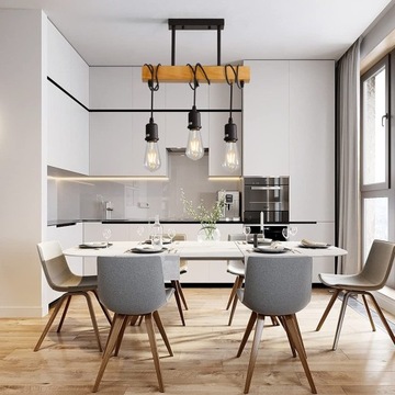 ДЕРЕВЯННЫЙ ПОТОЛОЧНЫЙ ПОДВЕСНОЙ СВЕТИЛЬНИК LOFT LINE BULB 3 APP973-3CP