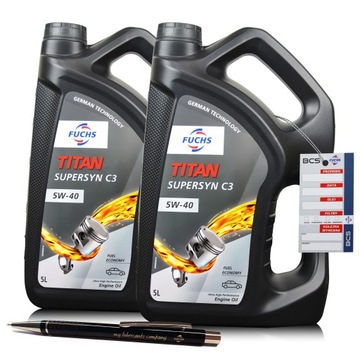 10 LITRÓW FUCHS TITAN SUPERSYN C3 5W40 OLEJ SILNIKOWY AUTORYZOWANY DYSTRYB.