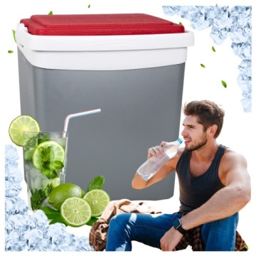 Туристический холодильник с картриджами 25л, серый + БЕСПЛАТНЫЕ пакеты на 240 кубиков льда