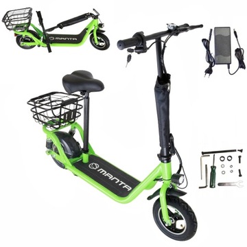 HULAJNOGA ELEKTRYCZNA KOSZYK 2W1 MANTA 10'' SZYBKA NIEWIELKA 20km/h LG