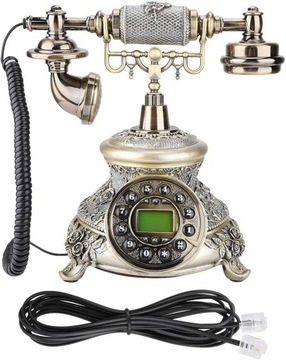 Retro telefon stacjonarny, telefon biurowy w domu,