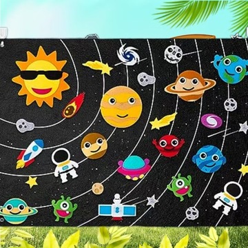 TABLICA MATA EDUKACYJNA Z FILCU PLANSZA DLA DZIECI FILCOWA ZOO MONTESSORI