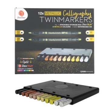 РУЧКИ ДЛЯ КАЛЛИГРАФИИ 12 ШТ. DECO TIME METALIC 60