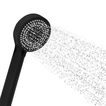 Zestaw prysznicowy czarny 3F słuchawka wąż uchwyt