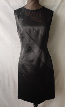Sukienka "mała czarna" satynowa bez rękawów - 36
