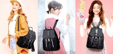 Plecak 2w1 wodoodporny damski torba szkolny miejski Czarny elegancki