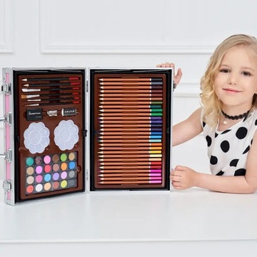 Zestaw Artystyczny do Malowania dla Dzieci 145szt Kredki Farby Pastele XXL