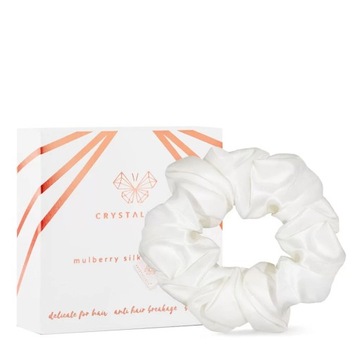 Gumka do włosów z jedwabiu - Ivory CRYSTALLOVE