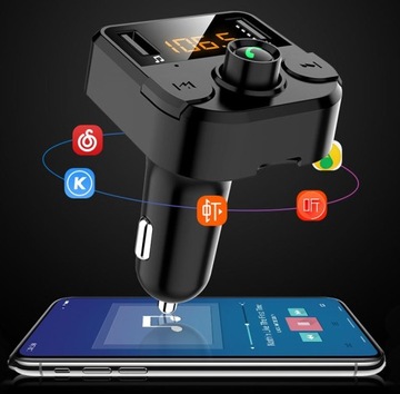 FM-передатчик Bluetooth, зарядное устройство для MP3 с ЖК-дисплеем и 2 USB-портами