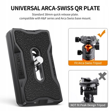 Быстросъемная пластина Arca Swiss 60 мм, пластина для штатива K&F 1/4 дюйма