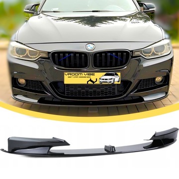 Dokładka Zderzaka Splitter BMW F30 F31 Czarny Połysk M3 Przedniego M Pakiet