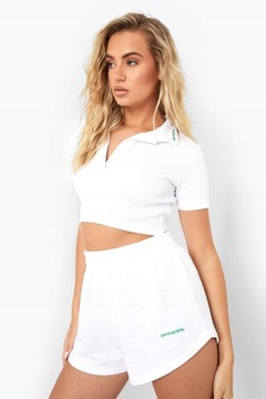 TOP BIAŁY KRÓTKI BAWEŁNA CASUAL 36 S Boohoo 1BCP