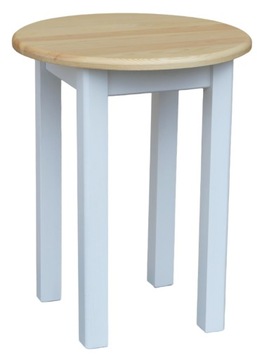 STÓŁ KUCHENNY DREWNIANY OKRĄGŁY 60 CM DWA KOLORY BIAŁY+SOSNA