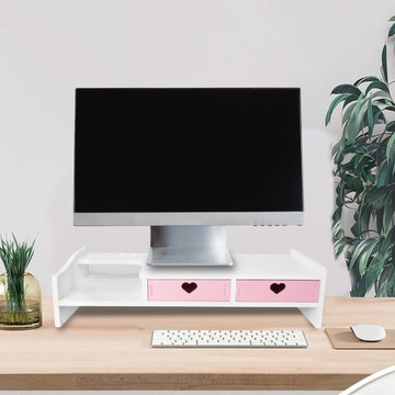Настольная подставка Органайзер Полка для компьютера Держатель для клавиатуры 2 Розовый ящик