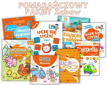 Pomarańczowy Pakiet Zabaw Kolorowanki Szlaczki