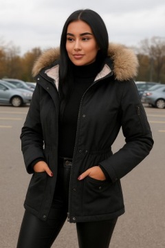 ДЛИННАЯ ЗИМНЯЯ КУРТКА УТЕПЛЕННАЯ ПАРКА С МЕХОМ РАЗМЕР ПЛЮС 2в1 5XL