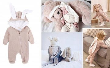 Комбинезон детский хлопковый Rampers RABBIT BUNNY с ушками 68