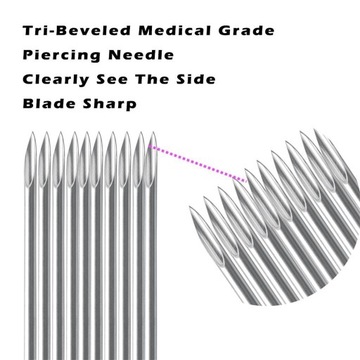 10 sztuk jednorazowe sterylne igły do przekłuwania ciała 16G pępek ucho nos