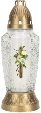 Szklany znicz z wymiennym wkładem 48 h 29 cm