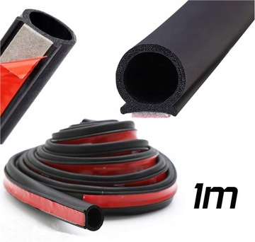 USZCZELKA DO DRZWI OKNA 10x9mm UNIWERSALNA SAMOPRZYLEPNA CZARNA TYP O 1m