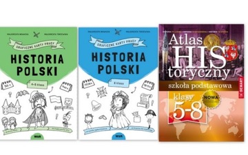 Historia Polski Graficzne karty 4,5,6 + Atlas