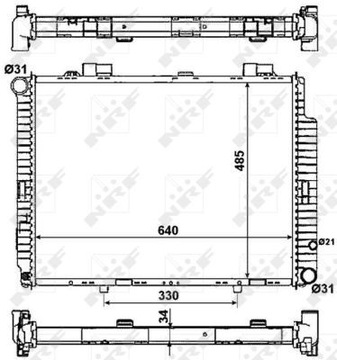 CHLADIČ VODY 53784 NRF MERCEDES TŘÍDA E (W210)